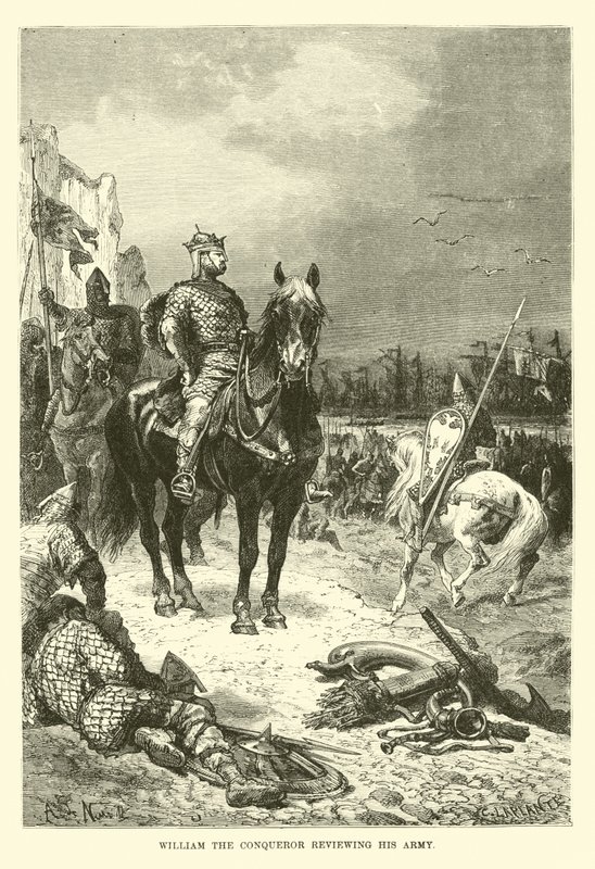 Guglielmo il Conquistatore rivede il suo esercito da French School