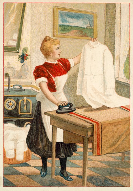 Donna che stira da French School