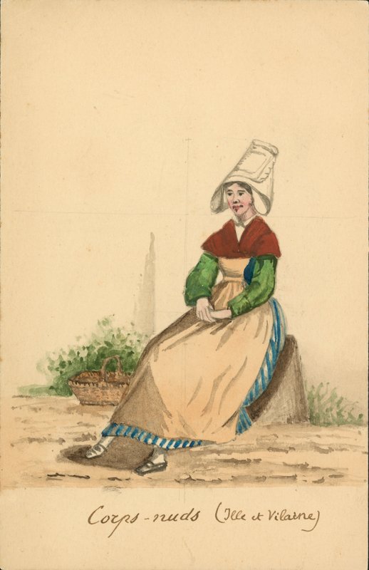 Costume femminile di Corps-Nuds, Ille-et-Vilaine da French School