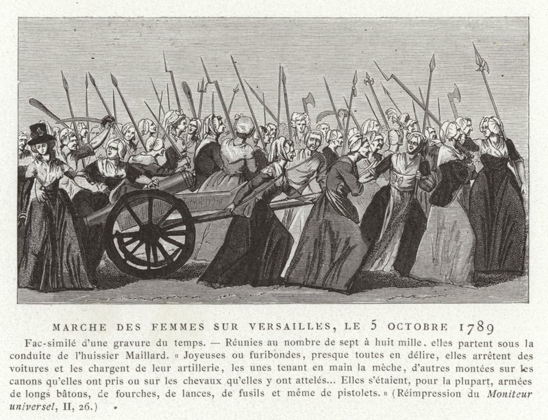 Marcia delle donne su Versailles, Rivoluzione Francese, 5 ottobre 1789 da French School