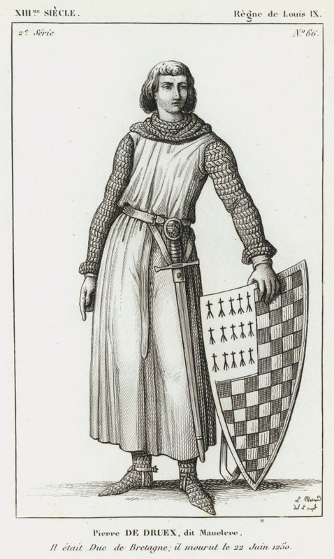 XIII Secolo, Regno di Luigi IX, Pietro di Dreux, detto Mauclerc, Era Duca di Bretagna; morì il 22 giugno 1250 da French School
