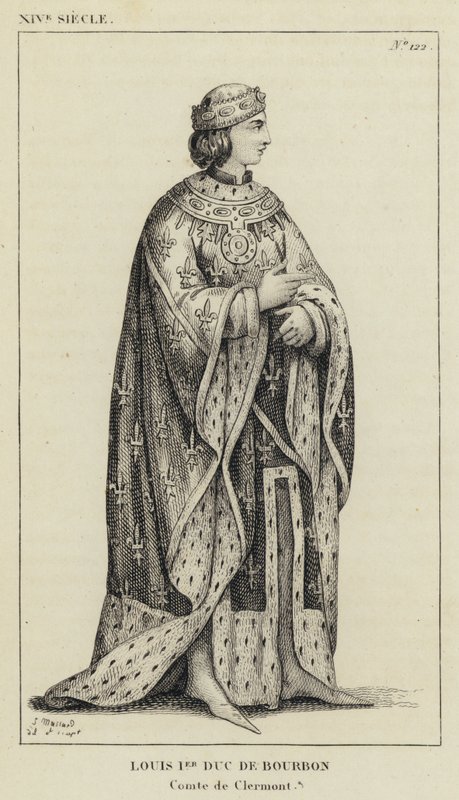 XIV secolo, Luigi I Duca di Borbone, Conte di Clermont (incisione) da French School