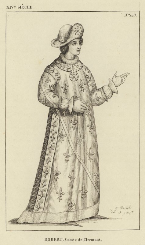 XIV secolo, Roberto, conte di Clermont (incisione) da French School