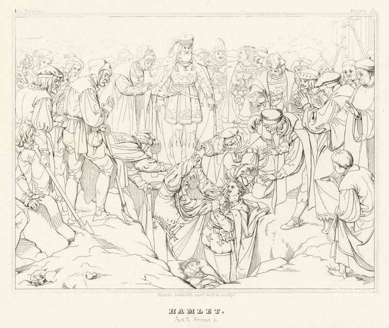 Amleto, Atto V, Scena 1 da Friedrich August Moritz Retzsch