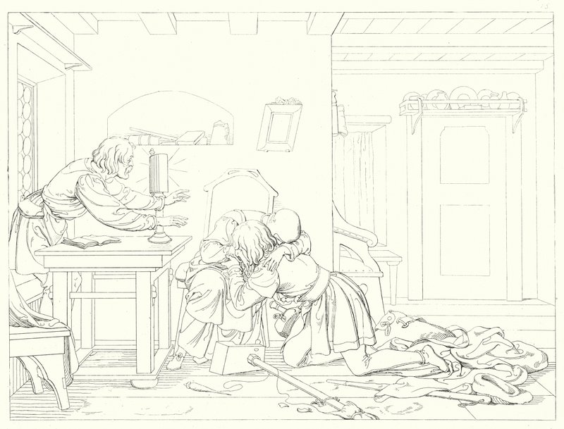 Illustrazione per Lied von der Glocke di Schiller, o Il canto della campana da Friedrich August Moritz Retzsch