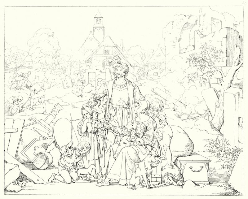 Illustrazione per Lied von der Glocke di Schiller, o Il canto della campana da Friedrich August Moritz Retzsch