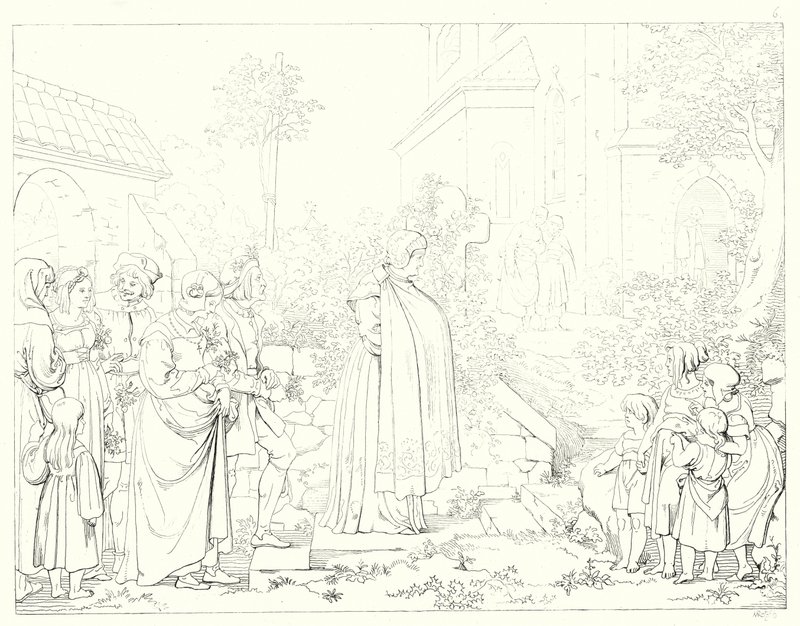 Illustrazione per Lied von der Glocke di Schiller, o La canzone della campana da Friedrich August Moritz Retzsch