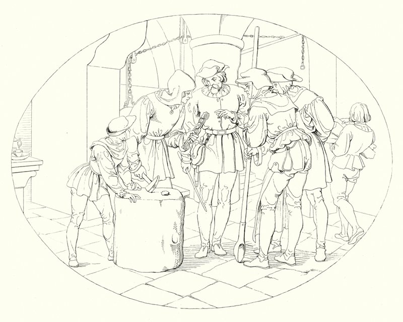 Illustrazione per Lied von der Glocke di Schiller, o La canzone della campana da Friedrich August Moritz Retzsch