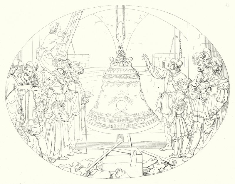 Illustrazione per Lied von der Glocke di Schiller (incisione) da Friedrich August Moritz Retzsch