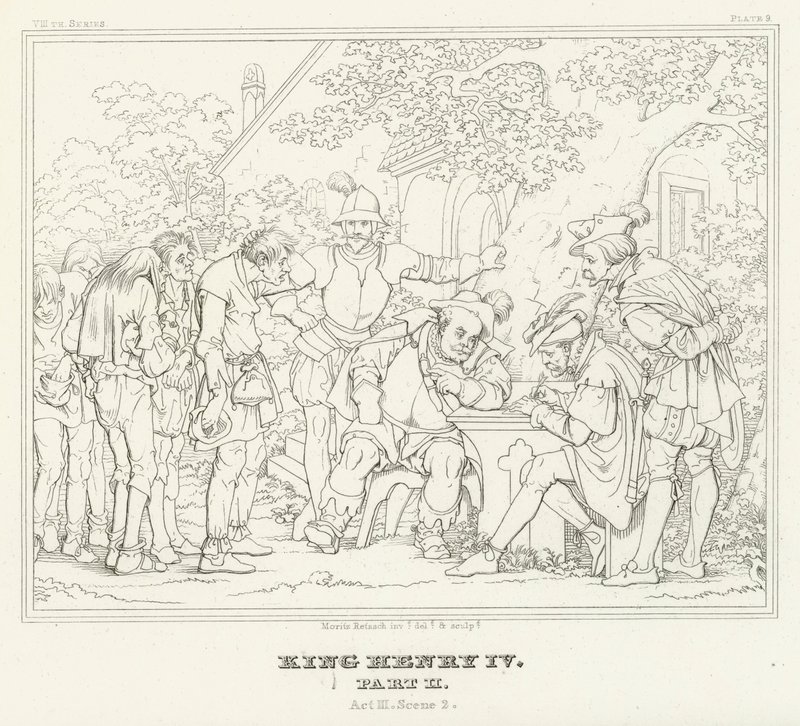 Re Enrico IV, Parte II, Atto III, Scena 2 (incisione) da Friedrich August Moritz Retzsch
