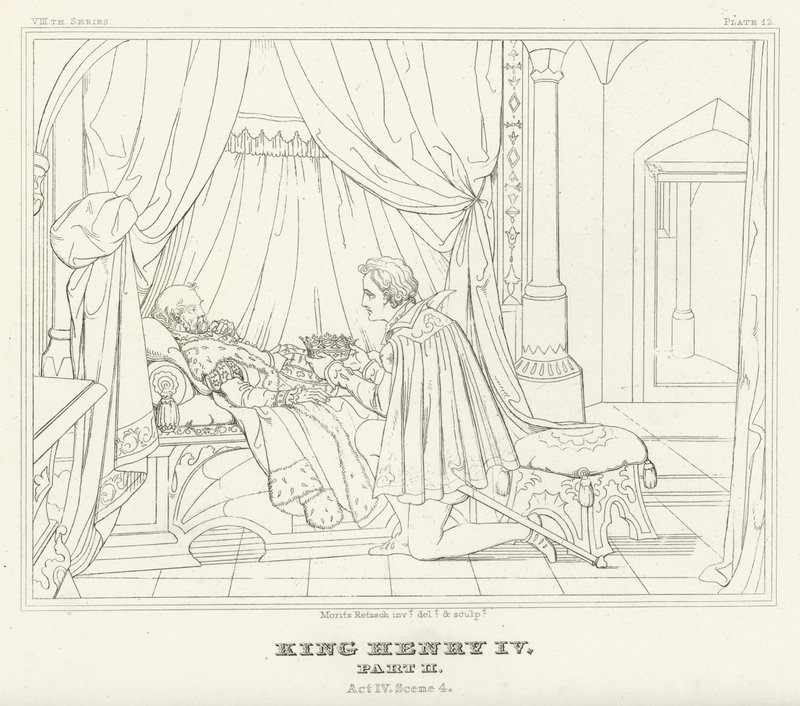 Re Enrico IV, Parte II, Atto IV, Scena 4 (incisione) da Friedrich August Moritz Retzsch