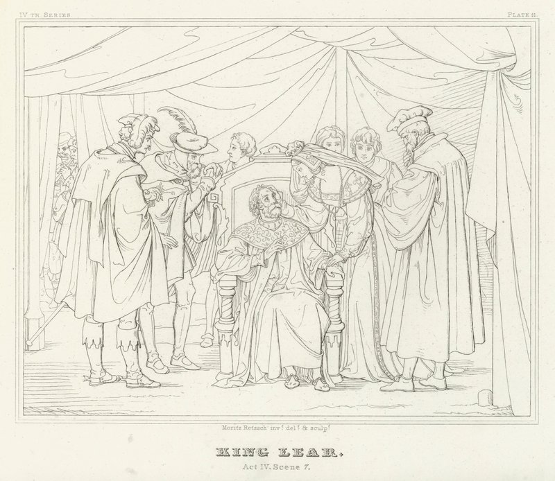 Re Lear, Atto IV, Scena 7 (incisione) da Friedrich August Moritz Retzsch