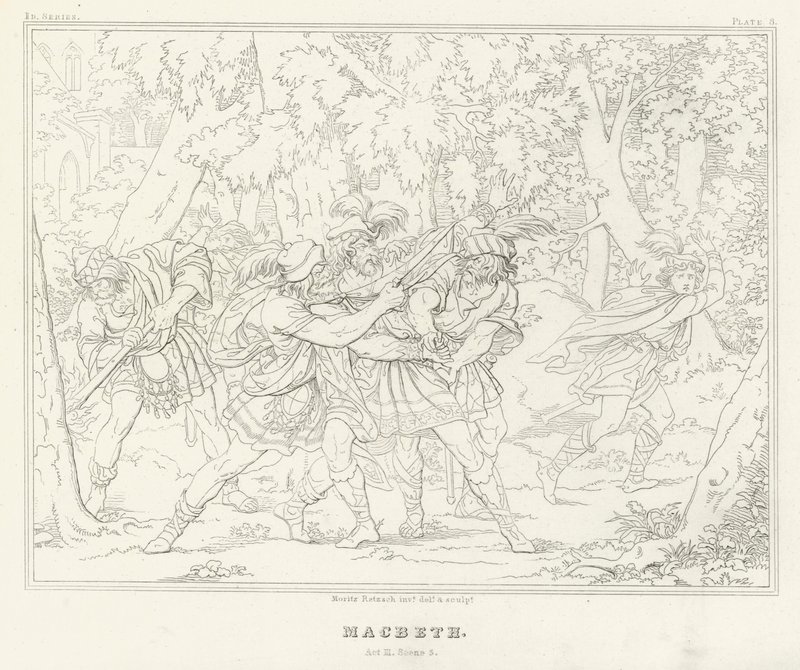 Macbeth, Atto III, Scena 3 da Friedrich August Moritz Retzsch