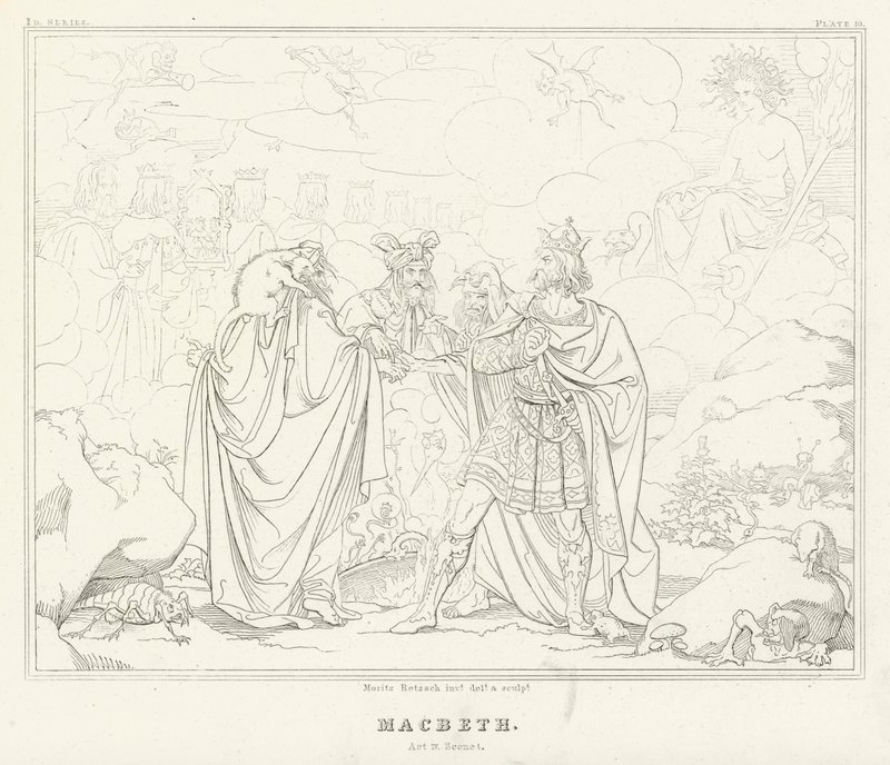 Macbeth, Atto IV, Scena 1 da Friedrich August Moritz Retzsch