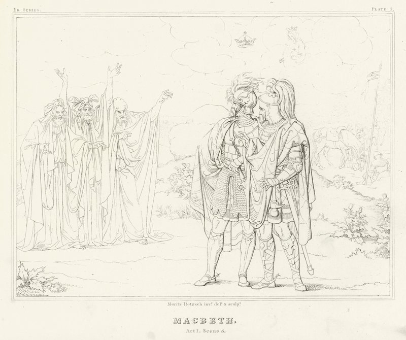 Macbeth, Atto I, Scena 3 da Friedrich August Moritz Retzsch