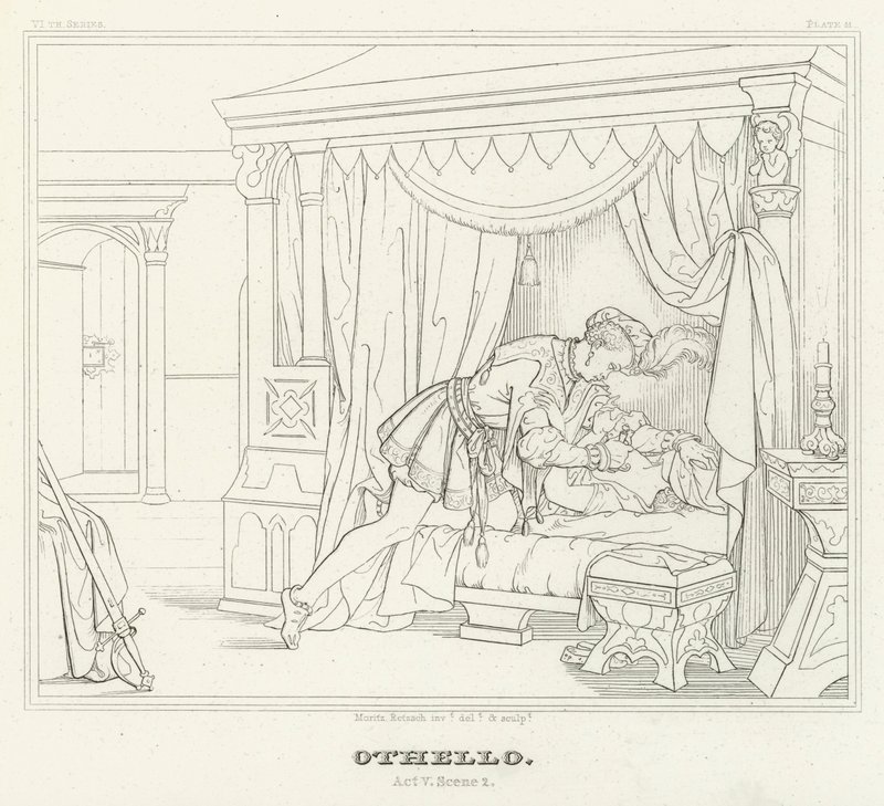 Otello, Atto V, Scena 2 (incisione) da Friedrich August Moritz Retzsch