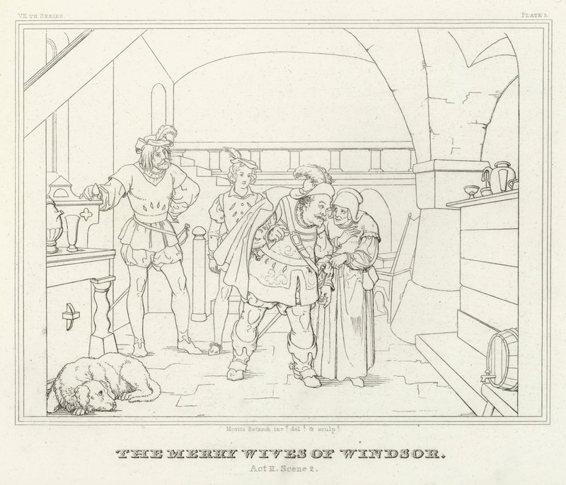 Le allegre comari di Windsor, Atto II, Scena 2 da Friedrich August Moritz Retzsch