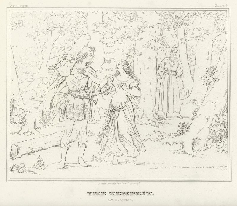 La Tempesta, Atto III, Scena 1 da Friedrich August Moritz Retzsch