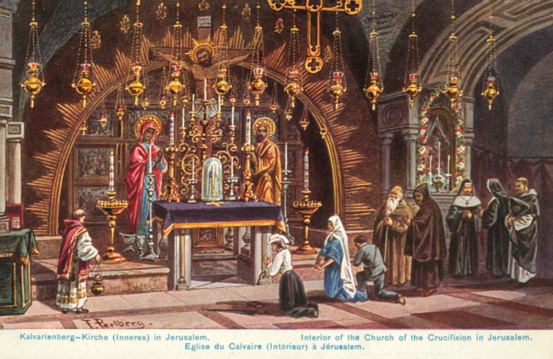 Altare della Crocifissione, Chiesa del Santo Sepolcro, Gerusalemme da Friedrich Perlberg