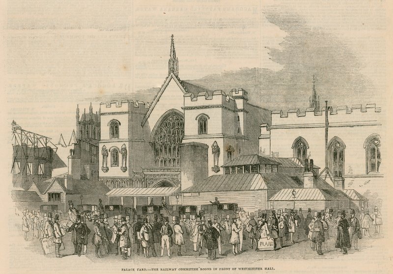 Palace Yard, le sale del comitato ferroviario davanti alla Westminster Hall da G.F. Sargent