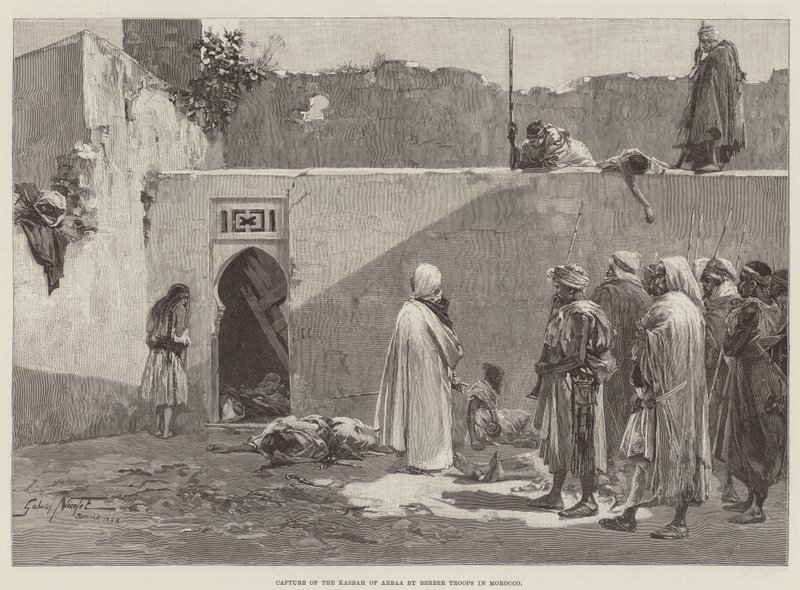 Cattura della Kasbah di Arbaa da parte delle truppe berbere in Marocco da Gabriel Nicolet