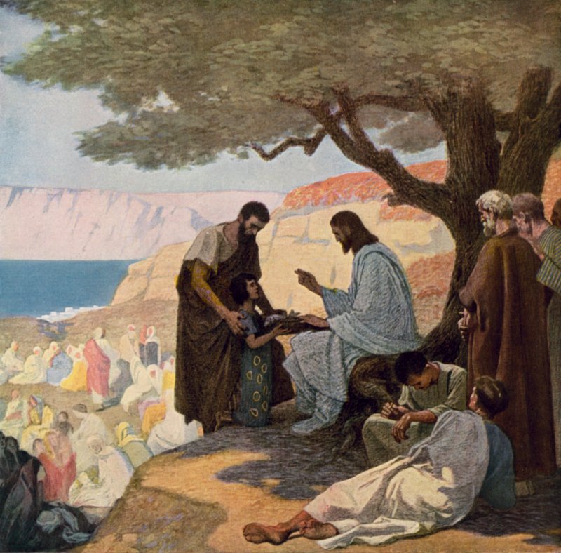 Gesù e il miracolo della moltiplicazione dei pani e dei pesci da Gebhard Fugel