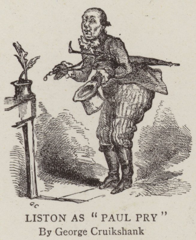 Liston come Paul Pry da George Cruikshank