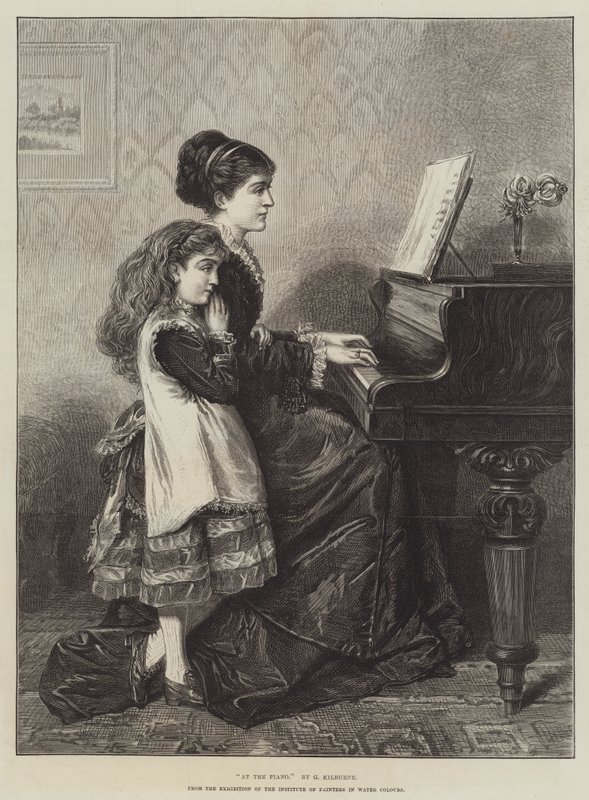 Al pianoforte da George Goodwin Kilburne