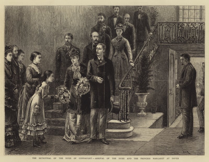 Il fidanzamento del Duca di Connaught, arrivo del Duca e della Principessa Margaret a Dover da George Goodwin Kilburne