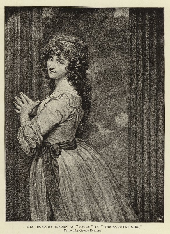 Mrs Dorothy Jordan come Peggy in The Country Girl da George Romney