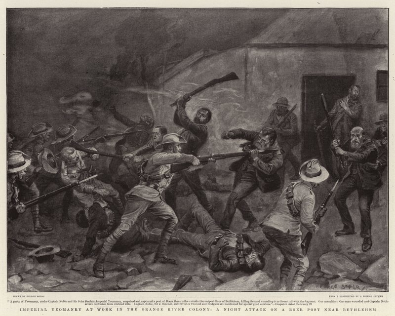 Yeomanry Imperiale al Lavoro nella Colonia del Fiume Orange, un Attacco Notturno a un Posto Boero vicino a Betlemme da George Soper