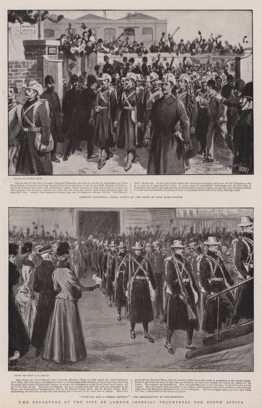 La partenza dei Volontari Imperiali della Città di Londra per il Sudafrica da George Soper