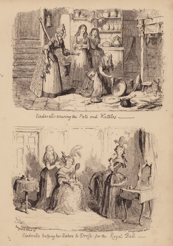 Cenerentola e la scarpetta di vetro da George (after) Cruikshank