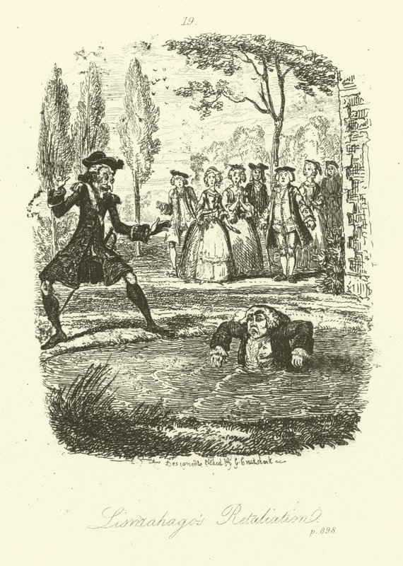 Illustrazione per Humphry Clinker di Tobias Smollett (incisione) da George (after) Cruikshank