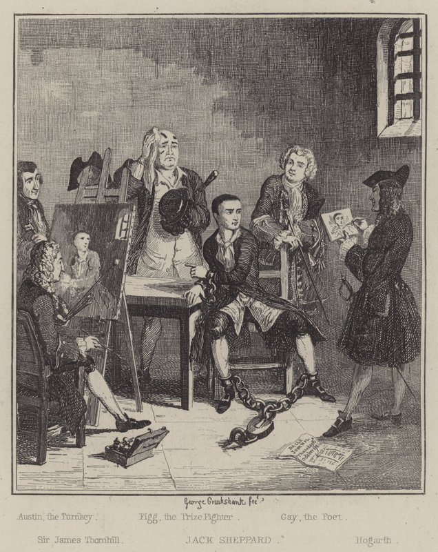 Illustrazione per Jack Sheppard da George (after) Cruikshank