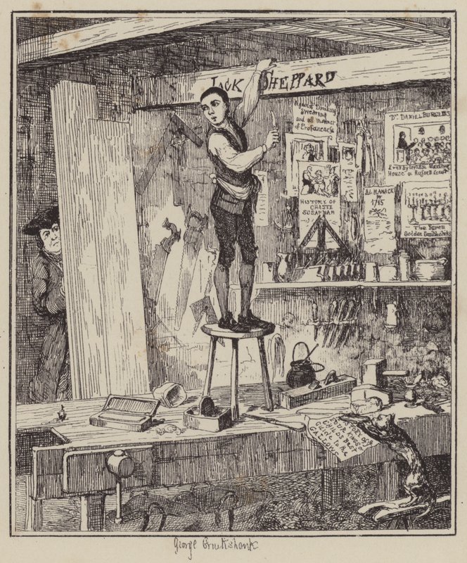 Illustrazione per Jack Sheppard da George (after) Cruikshank