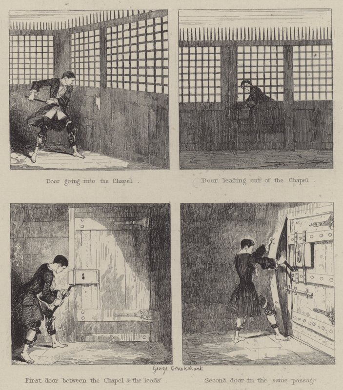 Illustrazione per Jack Sheppard da George (after) Cruikshank