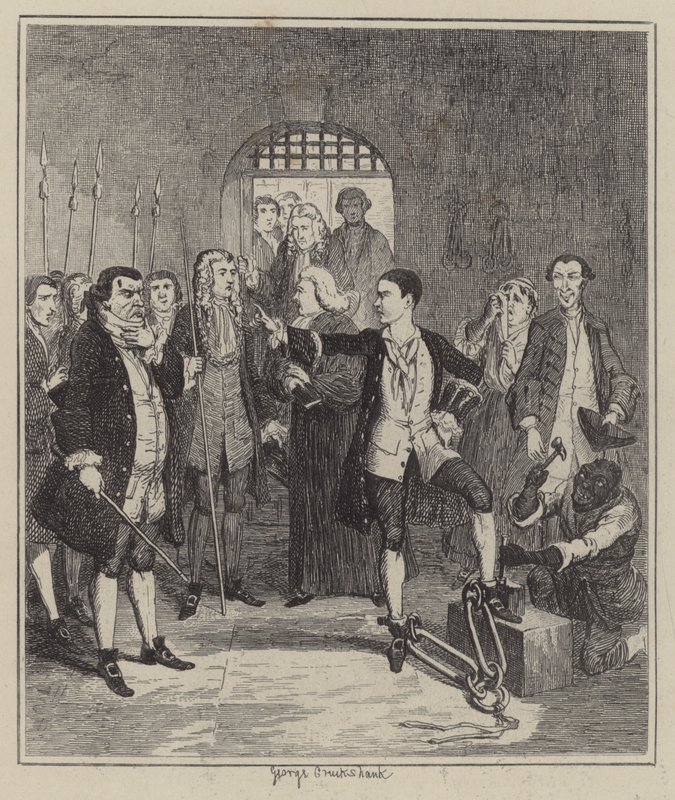 Illustrazione per Jack Sheppard (incisione) da George (after) Cruikshank
