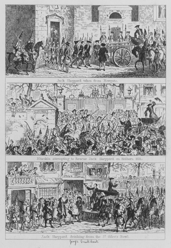 Illustrazione per Jack Sheppard da George (after) Cruikshank