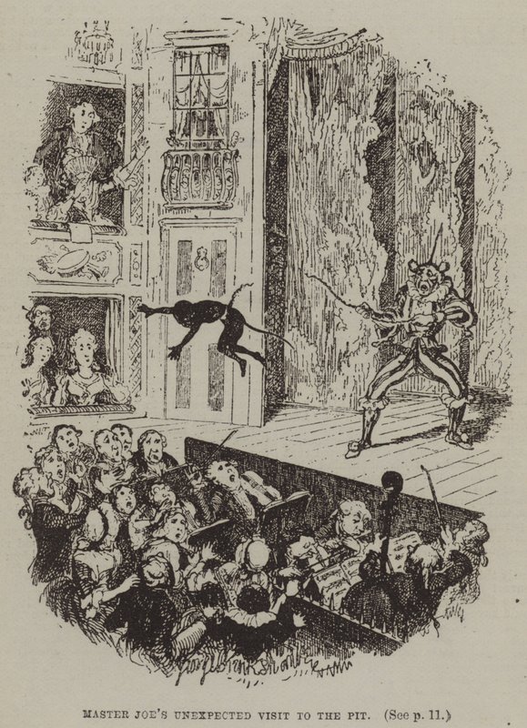 La visita inaspettata del Maestro Joe alla fossa (incisione) da George (after) Cruikshank