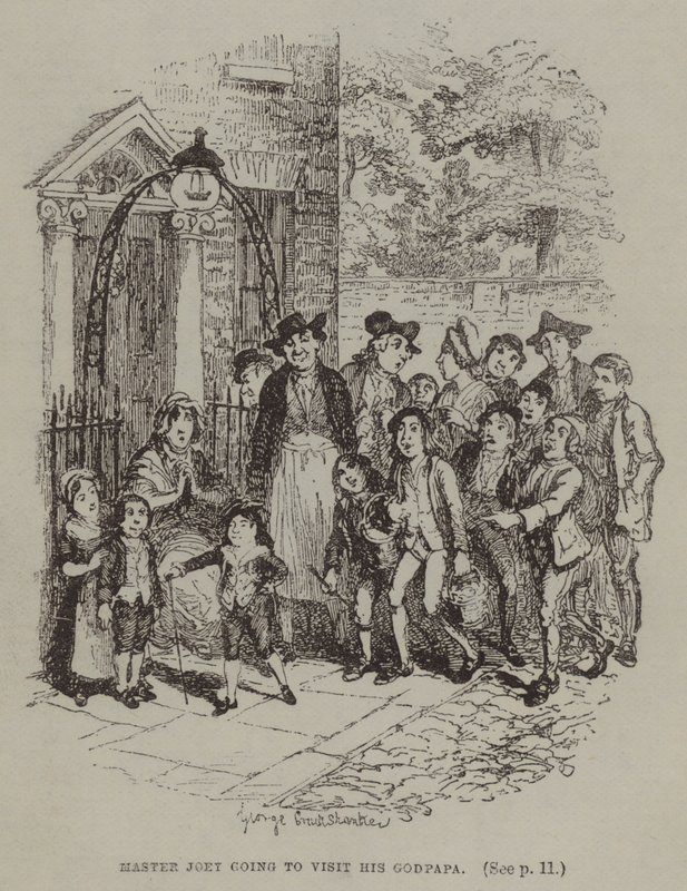 Il Maestro Joey in visita al suo padrino (incisione) da George (after) Cruikshank