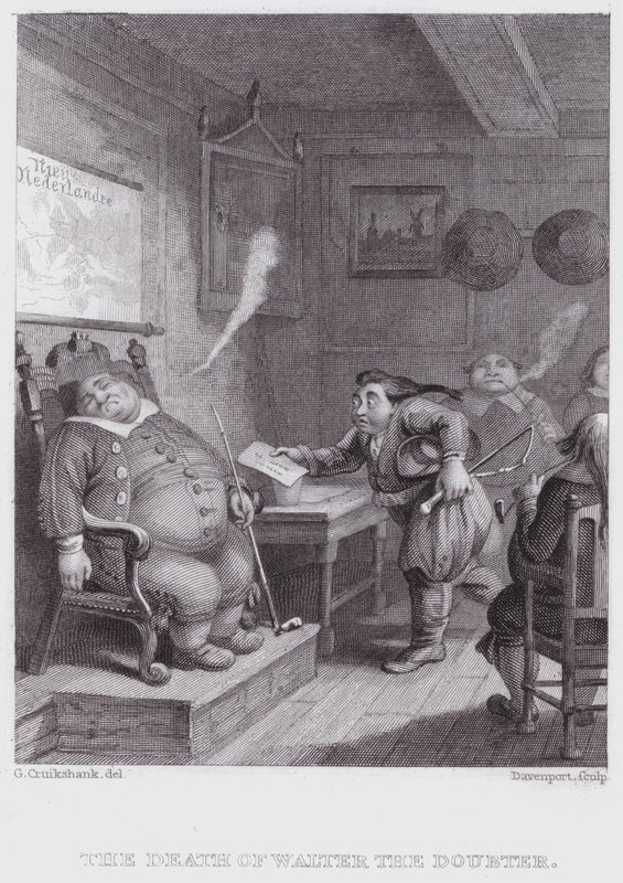 La morte di Walter Il Dubbioso da George (after) Cruikshank
