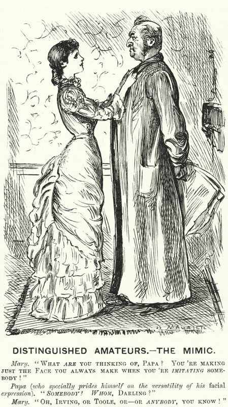 Cartone animato di Punch: Amatori distinti - il Mimo (incisione) da George (after) Du Maurier