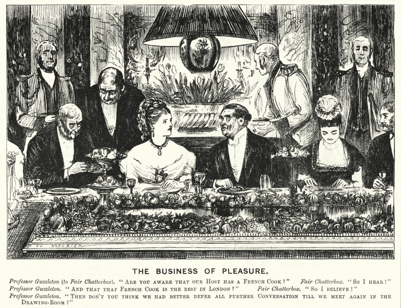 Cartone animato di Punch: Il business del piacere (incisione) da George (after) Du Maurier