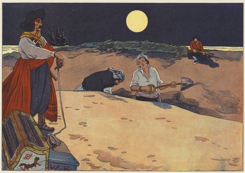 Un grande buco fu presto scavato e il tesoro accuratamente deposto da George Alfred Williams
