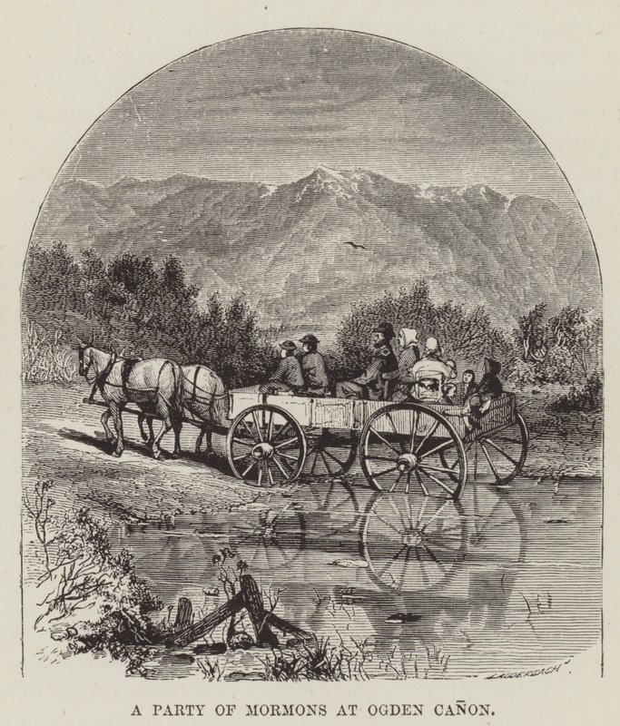 Un gruppo di mormoni a Ogden Canon da George Augustus Sala