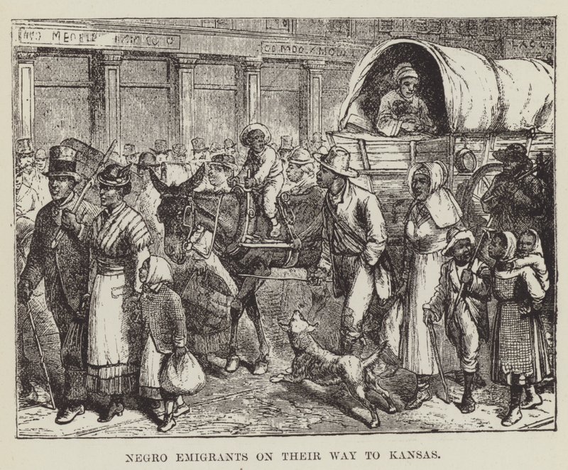 Emigranti neri in viaggio verso il Kansas da George Augustus Sala