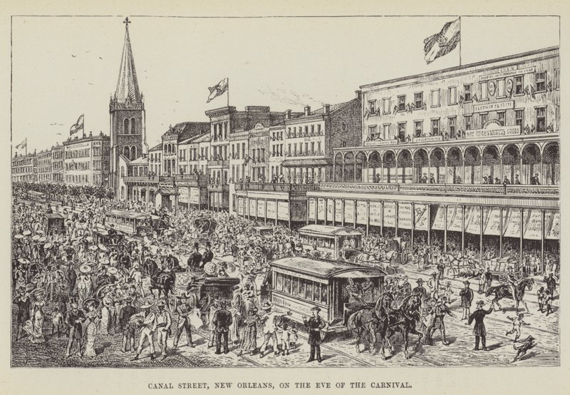 Canal Street, New Orleans, alla vigilia del Carnevale da George Augustus Sala