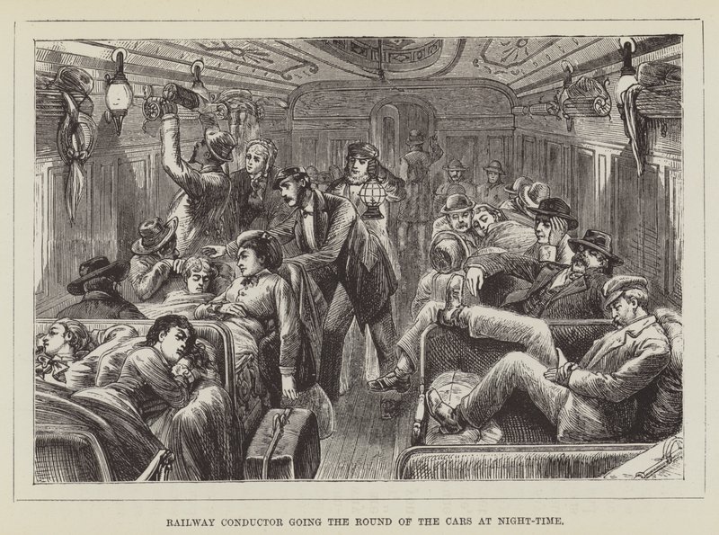 Il conduttore ferroviario fa il giro dei vagoni di notte da George Augustus Sala