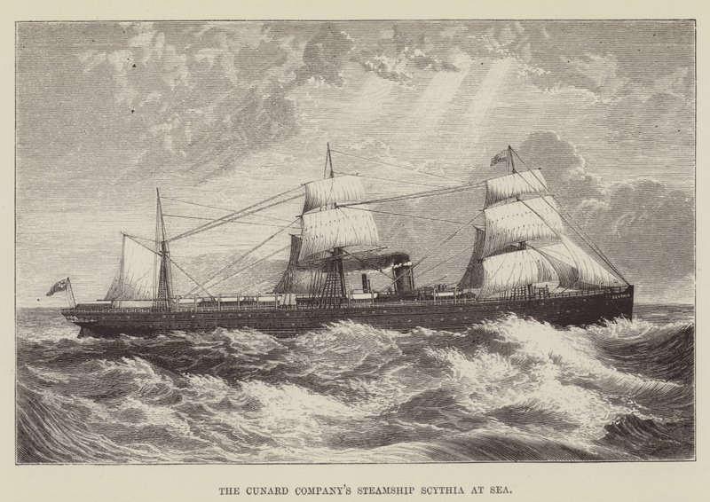 Il piroscafo Scythia della Cunard Company in mare da George Augustus Sala